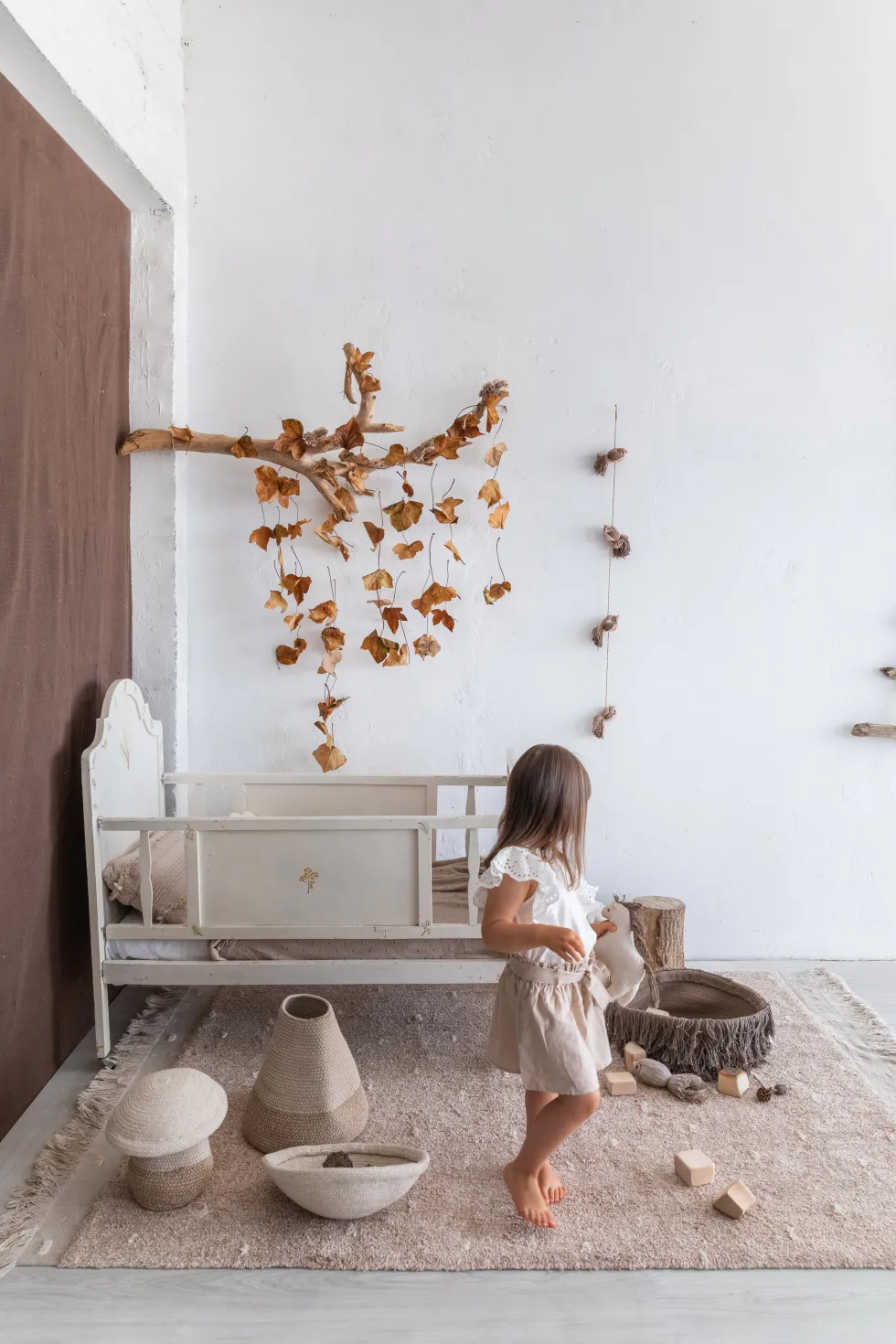 Panier de rangement en coton beige 23 x 27 cm Mushroom - Lorena Canals