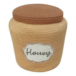 Panier de rangement en coton jaune Honey - Lorena Canals