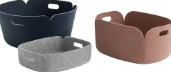 Panier de rangement rond recyclé bleu nuit Restore - Muuto