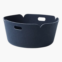 Panier de rangement rond recyclé bleu nuit Restore - Muuto