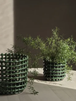 Panier en céramique vert 23,5x21cm Emerald - Ferm living