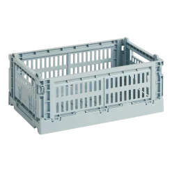 Panier en matière recyclée bleu poudré S Colour Crate - HAY