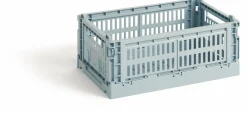 Panier en matière recyclée bleu poudré S Colour Crate - HAY