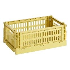 Panier en matière recyclée jaune S Colour Crate - HAY