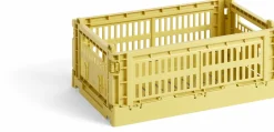 Panier en matière recyclée jaune S Colour Crate - HAY
