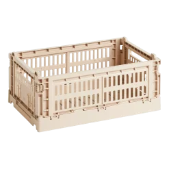 Panier en matière recyclée rose poudré S Colour Crate - HAY