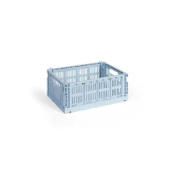 Panier en plastique recyclé bleu ciel 26,5 x 34,5 x 14 cm Colour Crate - HAY