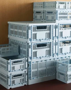 Panier en plastique recyclé bleu ciel 26,5 x 34,5 x 14 cm Colour Crate - HAY