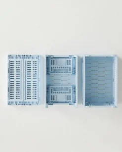 Panier en plastique recyclé bleu ciel 26,5 x 34,5 x 14 cm Colour Crate - HAY