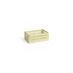 Panier en plastique recyclé jaune clair 26,5 x 17 x 10,5 cm Colour Crate - HAY