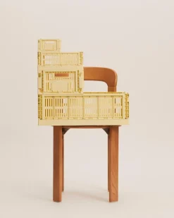 Panier en plastique recyclé jaune clair 26,5 x 17 x 10,5 cm Colour Crate - HAY