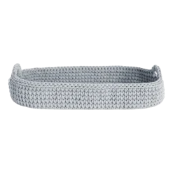 Panier à langer en crochet gris clair et matelas Moses - Happy Moses