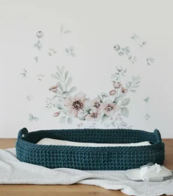 Panier à langer en crochet pétrole et matelas Moses - Happy Moses