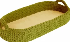 Panier à langer en crochet vert et matelas Moses - Happy Moses