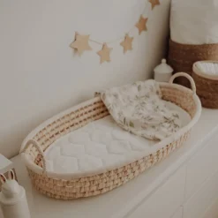 Panier à langer en fibres naturelles et tissu 78x43cm - Happy Moses