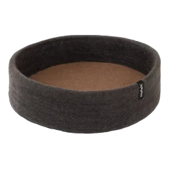 Panier rond pour chat en laine anthracite et marron 40cm Kuno - Myfelt