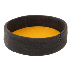 Panier rond pour chat en laine anthracite et ocre 40cm Kuno - Myfelt