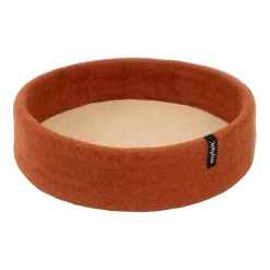 Panier rond pour chat en laine rouille et beige 40cm Lora - Myfelt