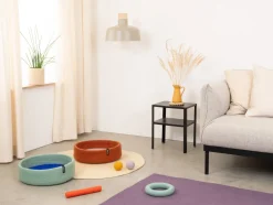 Panier rond pour chat en laine rouille et lavande 40cm Lora - Myfelt