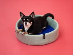 Panier rond pour chien en laine orange et turquoise 40cm Fine - Myfelt