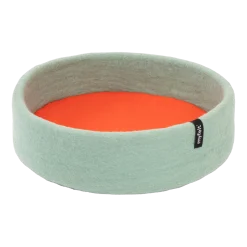 Panier rond pour chien en laine orange et turquoise 40cm Fine - Myfelt