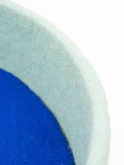 Panier rond pour chien en laine turquoise et bleu royal 60cm Fine - Myfelt