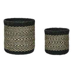 2 Paniers en abaca Criss Cross - Hübsch