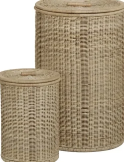 2 Paniers à linge ronds en rotin - KOK