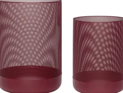 2 Paniers ronds en métal bordeaux - Hübsch