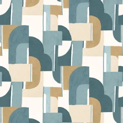 Papier peint art déco bleu 192x270 cm Syntone - Edito