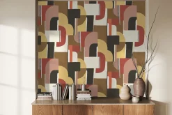 Papier peint art déco rouge 192x270 cm Syntone - Edito