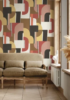 Papier peint art déco rouge 192x270 cm Syntone - Edito