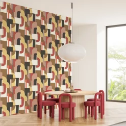 Papier peint art déco rouge 192x270 cm Syntone - Edito