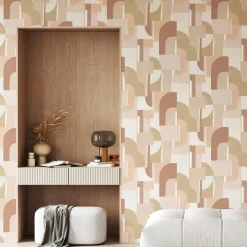 Papier peint art déco terracotta 192x270 cm Syntone - Edito