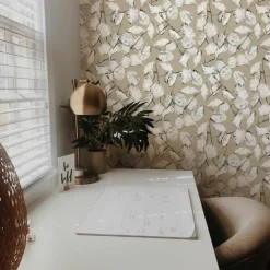 Papier peint beige Monnaie de Pape Raccordable - Edito