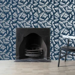 Papier peint bleu et argent Jer - La Chance