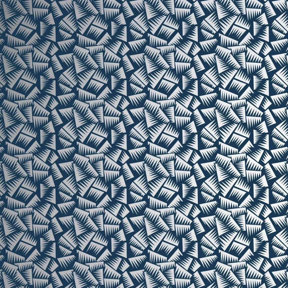 Papier peint bleu et argent Jer - La Chance