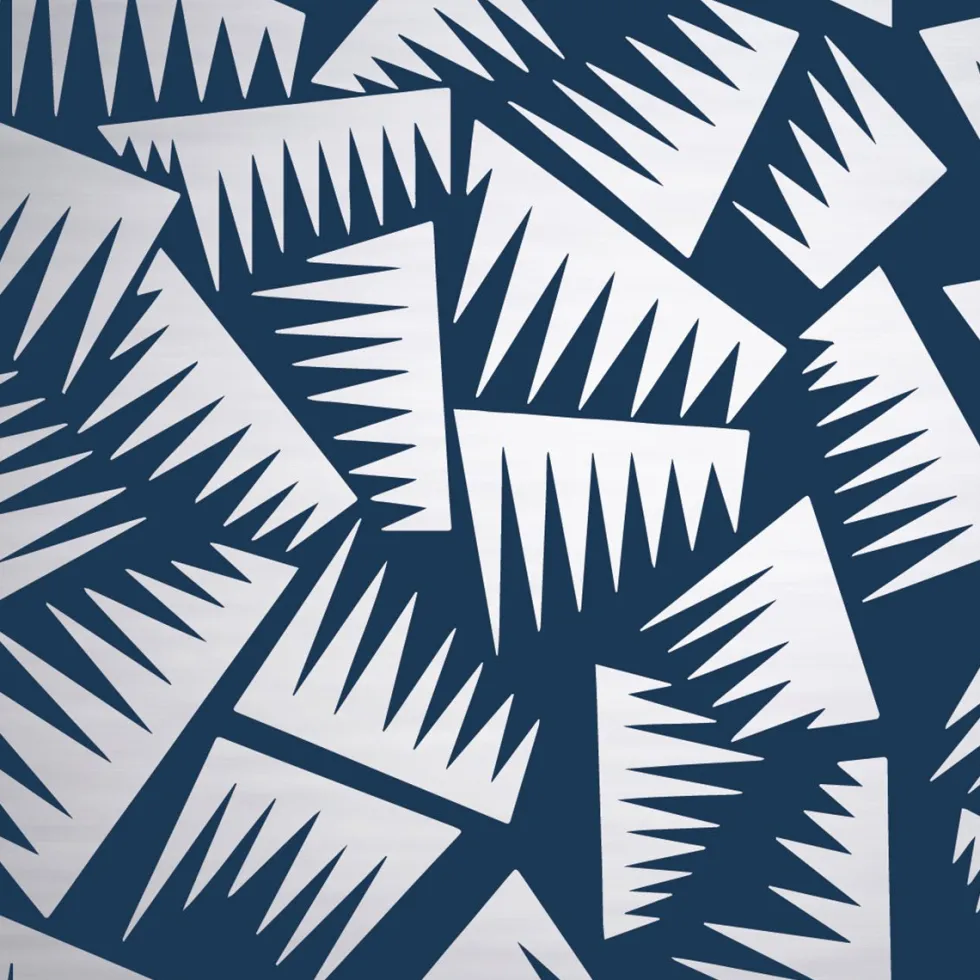 Papier peint bleu et argent Jer - La Chance