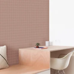 Papier peint blush Trame - Season Paper x Heju