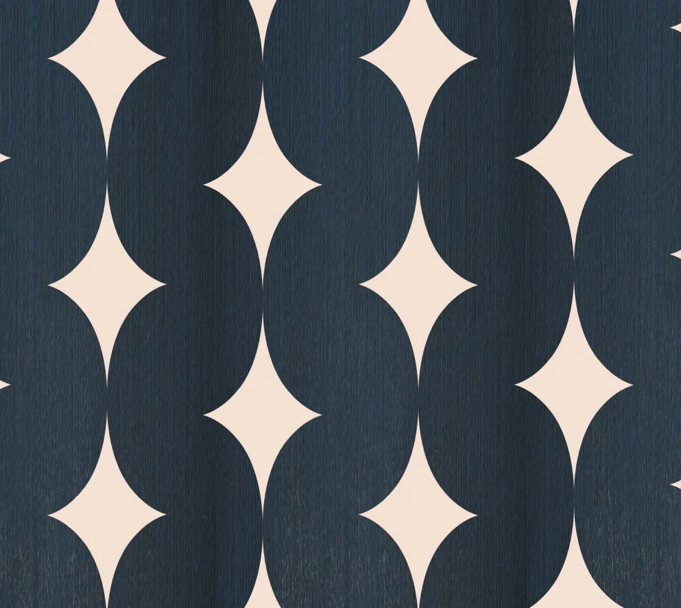 Papier peint en vinyle sur intissé bleu nuit 200x170cm Meringue - Cosin Paris