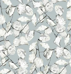 Papier peint gris bleuté Monnaie de Pape Raccordable - Edito