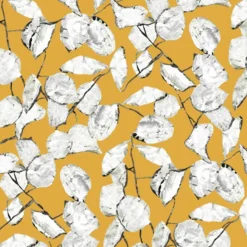 Papier peint jaune safran Monnaie de Pape Raccordable - Edito