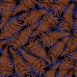 Papier peint orange et bleu Fougères Raccordable - Edito