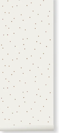 Papier peint à pois blanc cassé 53 x 1000 cm - Ferm Living