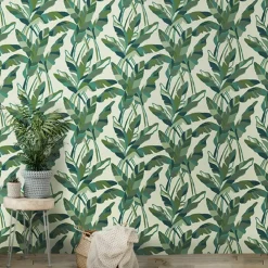 Papier peint vert Banana Raccordable - Edito