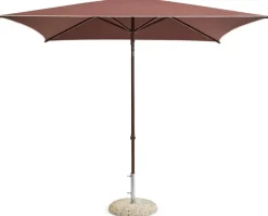 Parasol carré bordeaux 240x240x248cm Terrazza - HAY