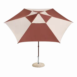 Parasol hexagonal blanc et bordeaux 300x300x240cm Terrazza - HAY