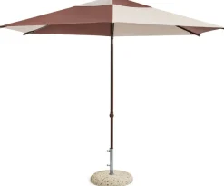 Parasol hexagonal blanc et bordeaux 300x300x240cm Terrazza - HAY