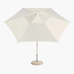 Parasol hexagonal blanc et gris clair 300x300x240cm Terrazza - HAY