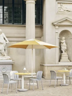 Parasol hexagonal blanc et jaune 300x300x240cm Terrazza - HAY